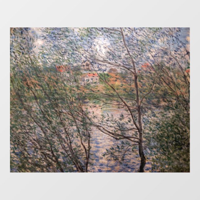 Autocollant Pour Fenêtre Claude Monet - Printemps à travers les branches (Feuille)