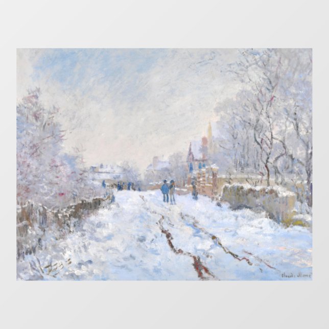 Autocollant Pour Fenêtre Claude Monet - Scène de neige à Argenteuil (Feuille)