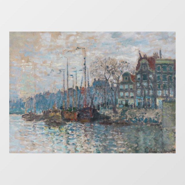 Autocollant Pour Fenêtre Claude Monet - Vue d'Amsterdam (Feuille)