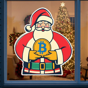 Autocollant Pour Fenêtre Clavier de fenêtre de vacances Crypto Claus