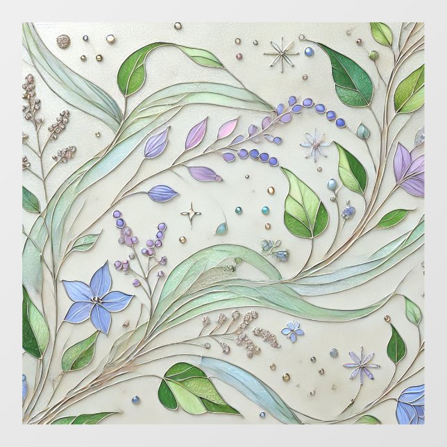 Autocollant Pour Fenêtre Cling de fenêtre botanique - Belle nature Art (Feuille)