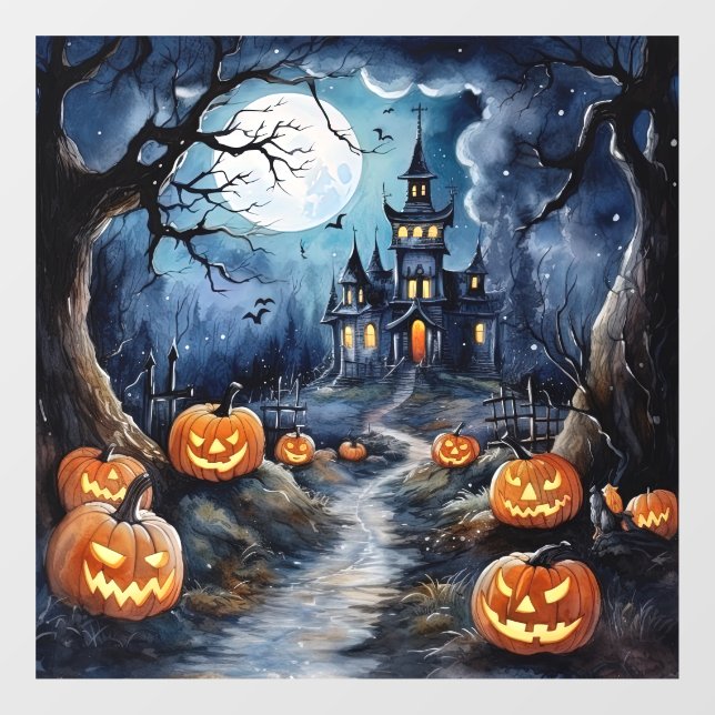 Autocollant Pour Fenêtre Cling de fenêtre nocturne d'Halloween (Feuille)