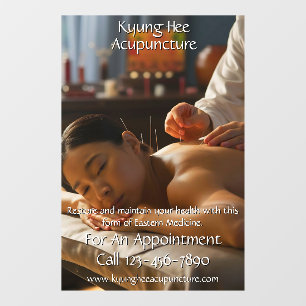 Autocollant Pour Fenêtre Clinique de thérapie d'acupuncture personnalisée
