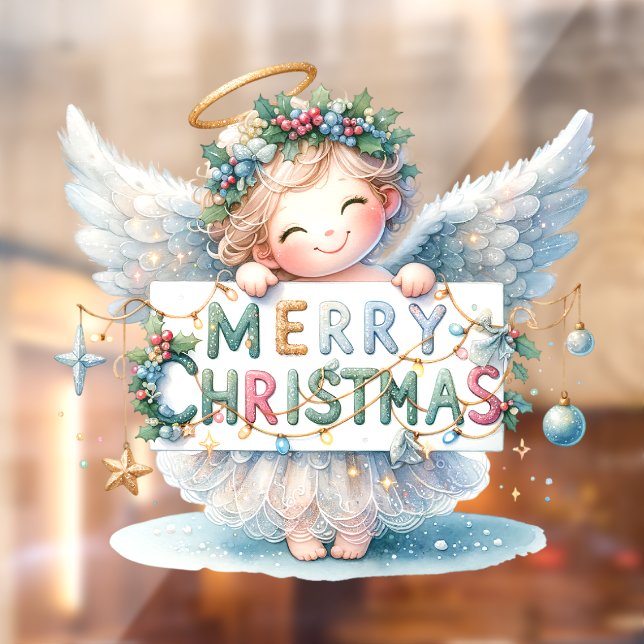 Autocollant Pour Fenêtre Clôture de fenêtre Ange de Noël (Feuille 2)