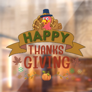 Autocollant Pour Fenêtre Clôture de fenêtre bon thanksgiving Turquie