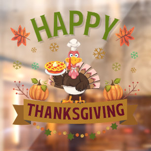 Autocollant Pour Fenêtre Clôture de fenêtre bon thanksgiving Turquie