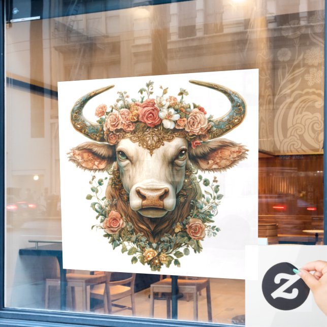 Autocollant Pour Fenêtre Clôture de fenêtre Bull (Fenêtre de café)