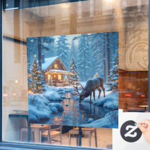 Autocollant Pour Fenêtre Clôture de fenêtre Cabine de Noël