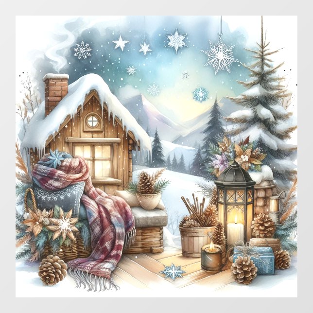 Autocollant Pour Fenêtre Clôture de fenêtre Cabine d'hiver (Feuille)