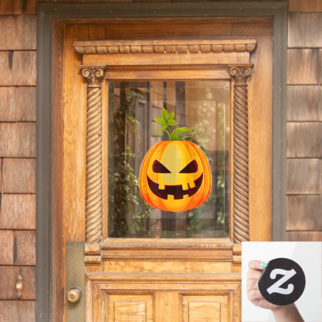 Autocollant Pour Fenêtre Clôture de fenêtre Citrouille Halloween (Porte d'accueil)