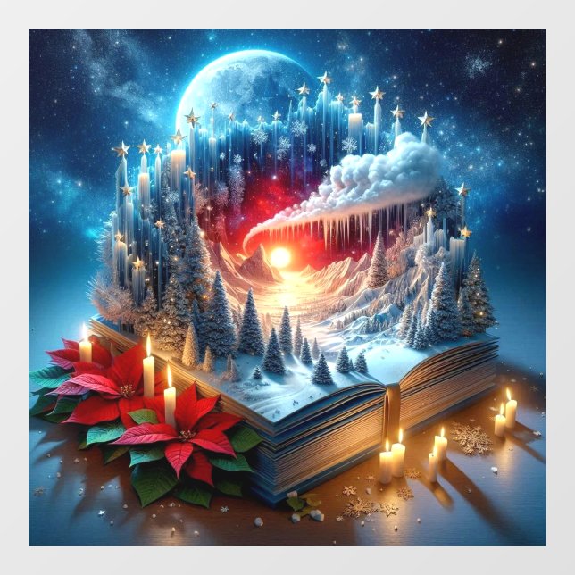 Autocollant Pour Fenêtre Clôture de fenêtre de l'Avent de Noël (Feuille)