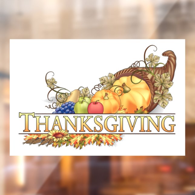 Autocollant Pour Fenêtre Clôture de fenêtre de Thanksgiving (Feuille 2)