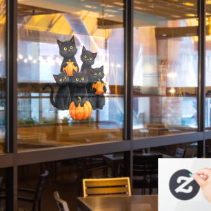Autocollant Pour Fenêtre Clôture de fenêtre des chats d'Halloween