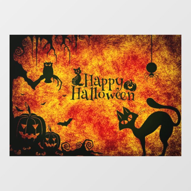 Autocollant Pour Fenêtre Clôture de fenêtre des critères d'Halloween (Feuille)