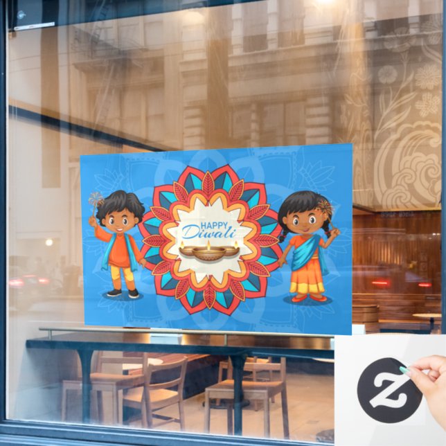 Autocollant Pour Fenêtre Clôture de fenêtre Diwali (Fenêtre de café)