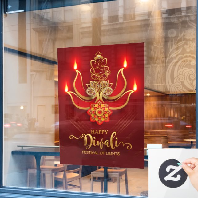 Autocollant Pour Fenêtre Clôture de fenêtre Diwali (Fenêtre de café)