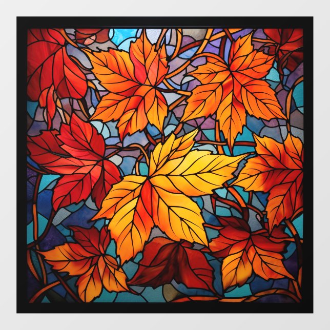 Autocollant Pour Fenêtre Clôture de fenêtre Feuilles d'automne (Feuille)