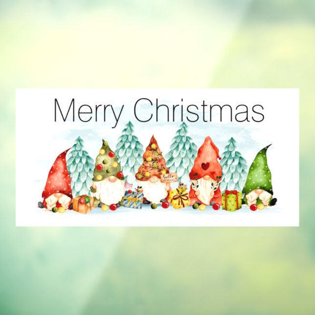 Autocollant Pour Fenêtre Clôture de fenêtre Gnomes de Noël (Feuille 3)