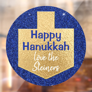 Autocollant Pour Fenêtre Clôture de fenêtre Hanoukka Gold Dreidel