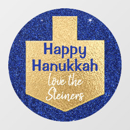 Autocollant Pour Fenêtre Clôture de fenêtre Hanoukka Gold Dreidel