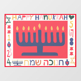 Autocollant Pour Fenêtre Clôture de fenêtre Hanoukka Modern Menorah