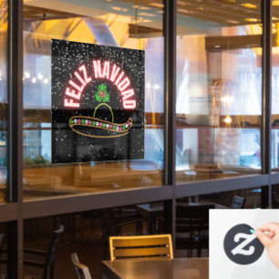 Autocollant Pour Fenêtre Clôture de fenêtre Neon Feliz Navidad