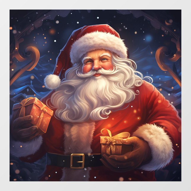 Autocollant Pour Fenêtre Clôture de fenêtre père Noël (Feuille)