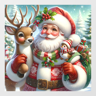 Autocollant Pour Fenêtre Clôture de fenêtre père Noël et compagnons