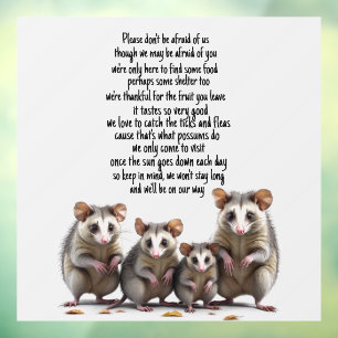 Autocollant Pour Fenêtre Clôture de fenêtre Possum