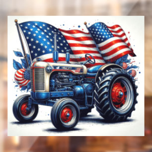 Autocollant Pour Fenêtre Clôture de la fenêtre du tracteur patriotique