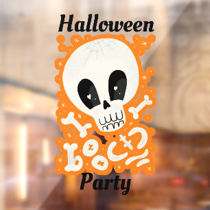 Autocollant Pour Fenêtre Clôture de la fenêtre Halloween crâne mignon