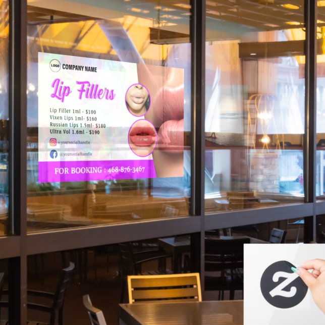 Autocollant Pour Fenêtre Clôture de la fenêtre Lip Filler Services (Fenêtre du restaurant)