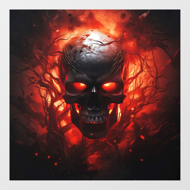 Autocollant Pour Fenêtre Clôture éffrayante de fenêtre Halloween (Feuille)