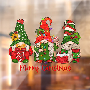Autocollant Pour Fenêtre Clôture trio des Gnomes Noël