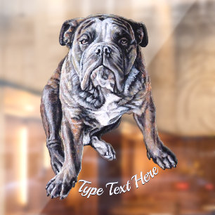 Autocollant Pour Fenêtre Clou de fenêtre d'art Bulldog Decal Personnaliser