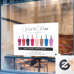 Autocollant Pour Fenêtre Clou Polonais Couleur Ensemble Salon à ongles