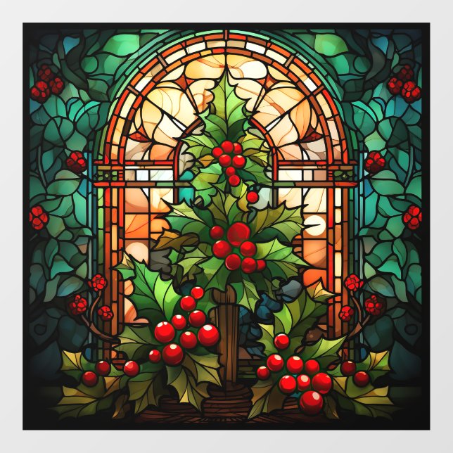 Autocollant Pour Fenêtre Clouage de la fenêtre en verre de Noël (Feuille)