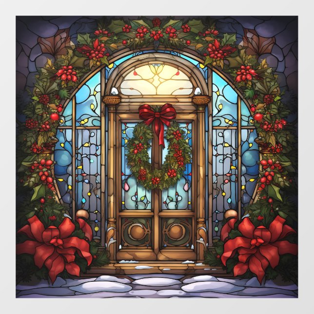 Autocollant Pour Fenêtre Clouage de la fenêtre en verre de Noël (Feuille)