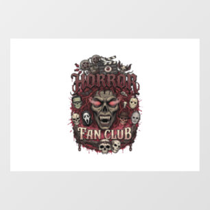 Autocollant Pour Fenêtre Club de fans d'horreur Halloween Visages démoniaqu
