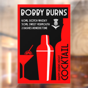 Autocollant Pour Fenêtre Cocktail au Whisky Bobby Burns Écossais