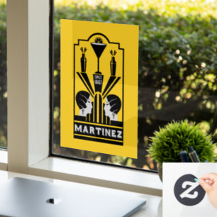 Autocollant Pour Fenêtre Cocktail Martinez Art Déco