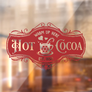 Autocollant Pour Fenêtre Coco chaud chaud ici Noël