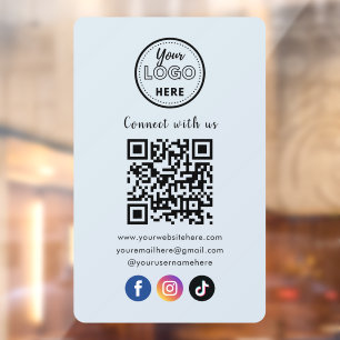 Autocollant Pour Fenêtre Code QR Connectez-vous avec nous sur les médias so