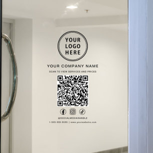 Autocollant Pour Fenêtre Code QR de logo social d'entreprise