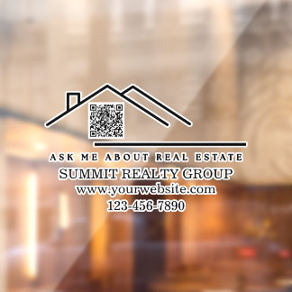 Autocollant Pour Fenêtre Code QR de marketing immobilier moderne