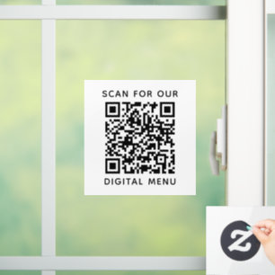 Autocollant Pour Fenêtre Code QR de menu numérique simple pour entreprise p
