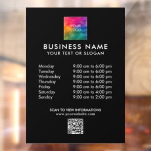 Autocollant Pour Fenêtre Code QR de modèle moderne avec logo d'entreprise p