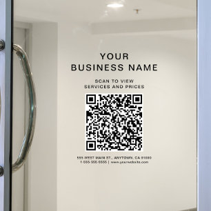 Autocollant Pour Fenêtre Code QR de numérisation d'entreprise pour se conne