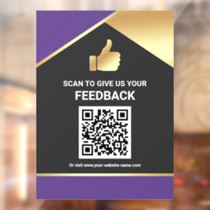 Autocollant Pour Fenêtre Code QR de Réclamation de Commentaires de Client d