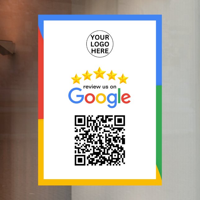 Autocollant Pour Fenêtre Code QR de révision Google Business 5 étoiles  (Créateur téléchargé)